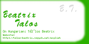 beatrix talos business card